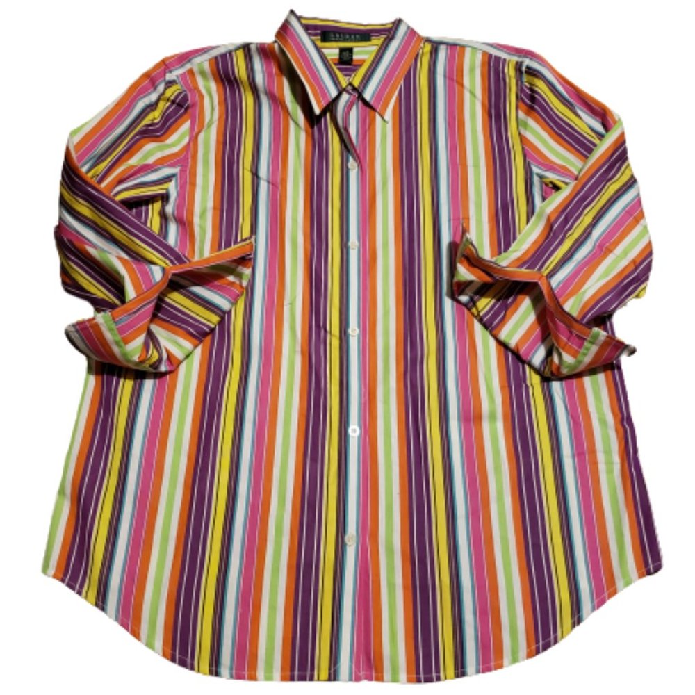 Lauren Ralph Lauren LRL Button Up Shirt Multi-color | Women's Large L Striped